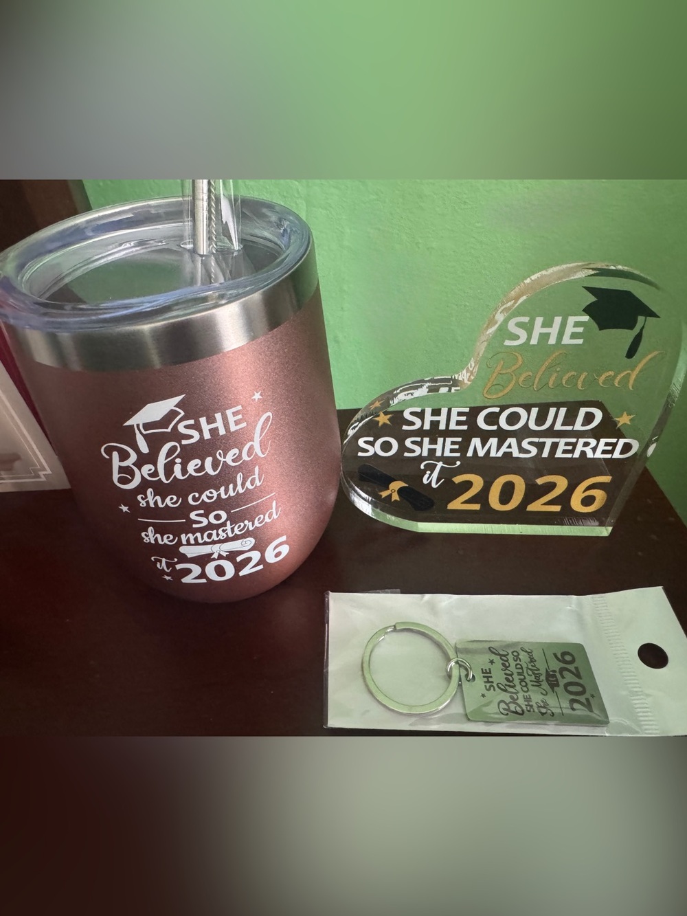Rose Gold Tumbler - "She Believed She Could So She Mastered It 2026"